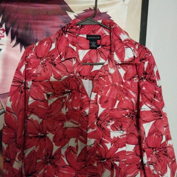 Womens Rafaella Denim Floral Jacket. Large - Picture 1 of 5